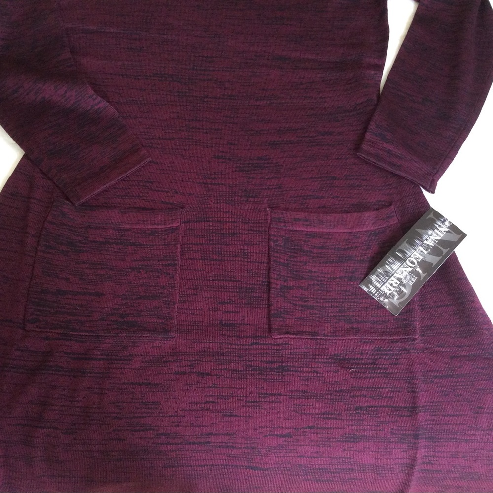 Nina Leonard Cowl Neck Pocket Sweater Dress - Picture 5 of 7